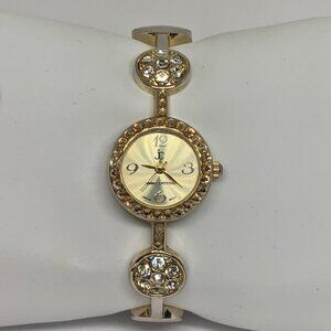 Jimmy Crystal Watch with Swarovski Crystal Elements goldtone 21mm Sz 7” running